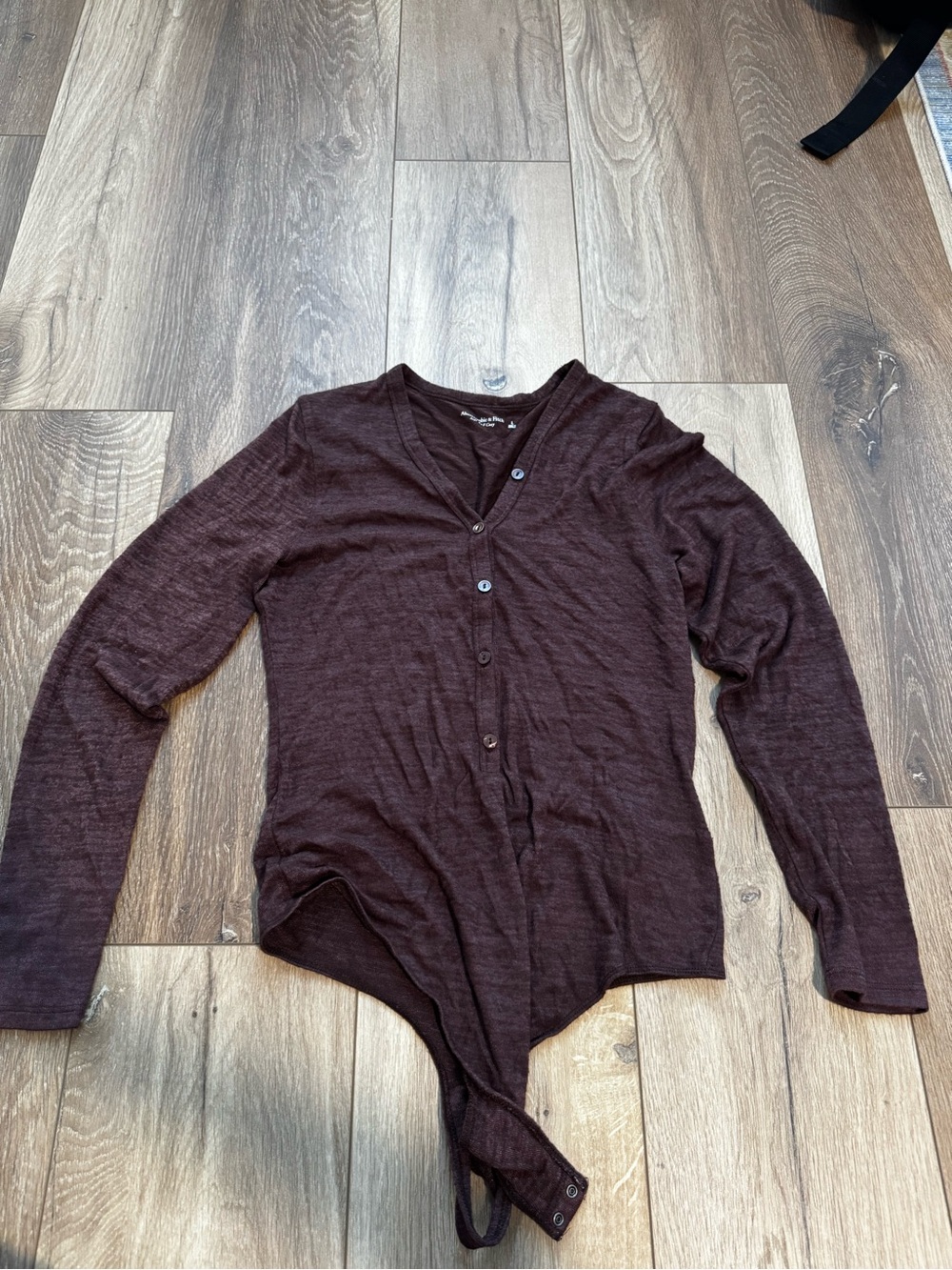 Abercrombie & Fitch Soft Cozy Henley Long Sleeve Bodysuit